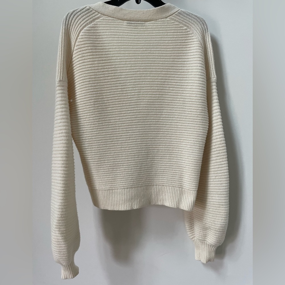 Madewell Cream Ribbed Cardigan Sweater - Picture 2 of 5